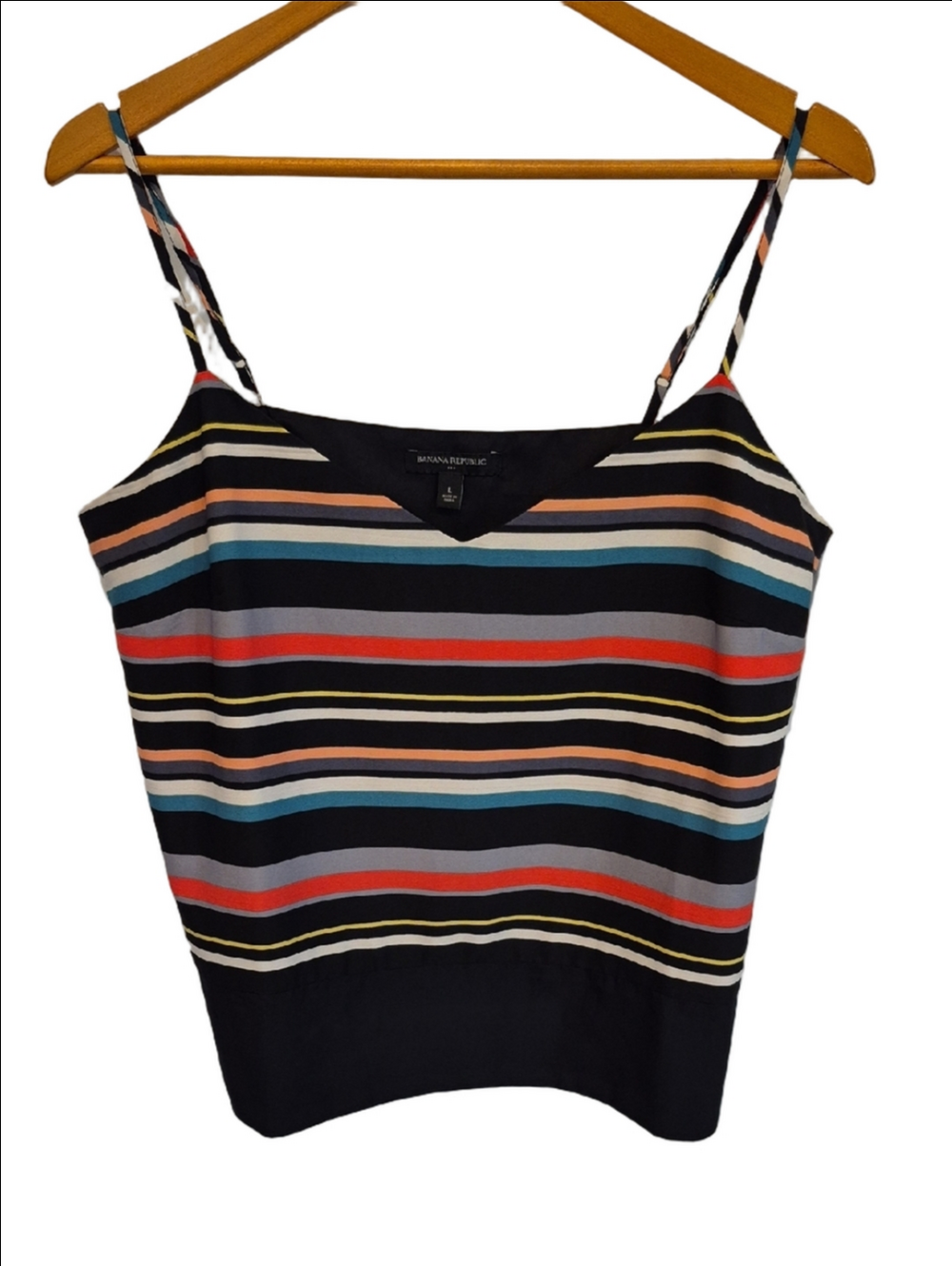 Banana Republic Navy Multicolor Striped Crop Tank Top